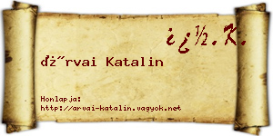 Árvai Katalin névjegykártya