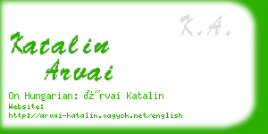 katalin arvai business card